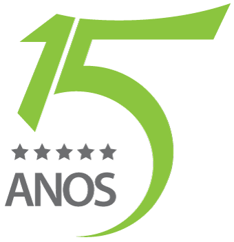 Logotipo 15 anos da Nutrivip do Brasil